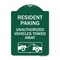 Signmission Tow Away Resident Parking Unauthorized Vehicles Towed Away With Car Tow Graphic, A-DES-GW-1824-22806 A-DES-GW-1824-22806 - alternate 1